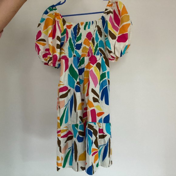 Tabitha Brown × Target Small Leaf Print Puff Sleeve Mini - Picture 4 of 4